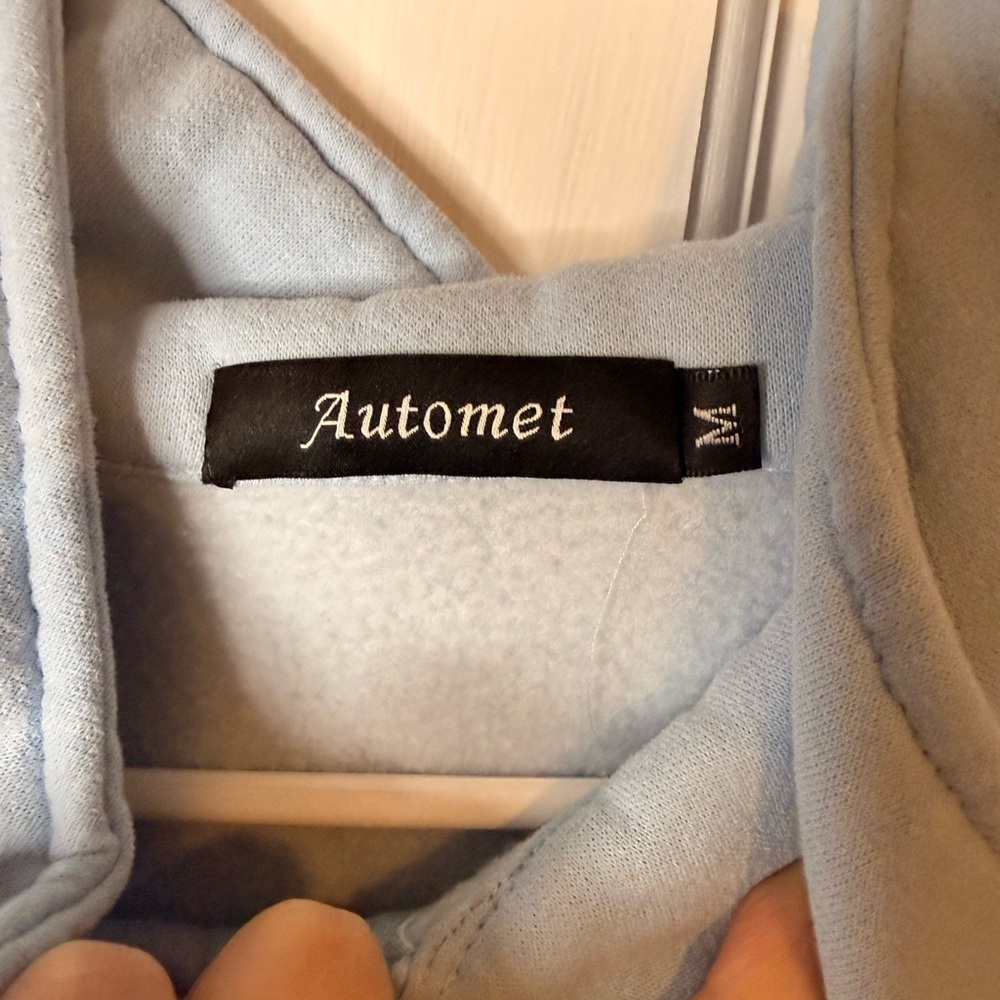 Sky Blue Women's Quarter-Zip Sweatshirt - Picture 3 of 6